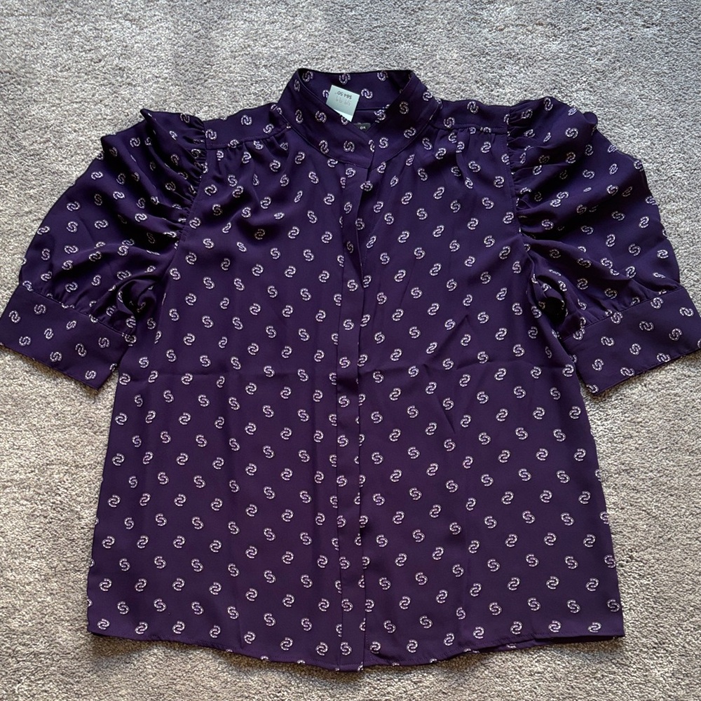 Ann Taylor Purple Patterned Blouse